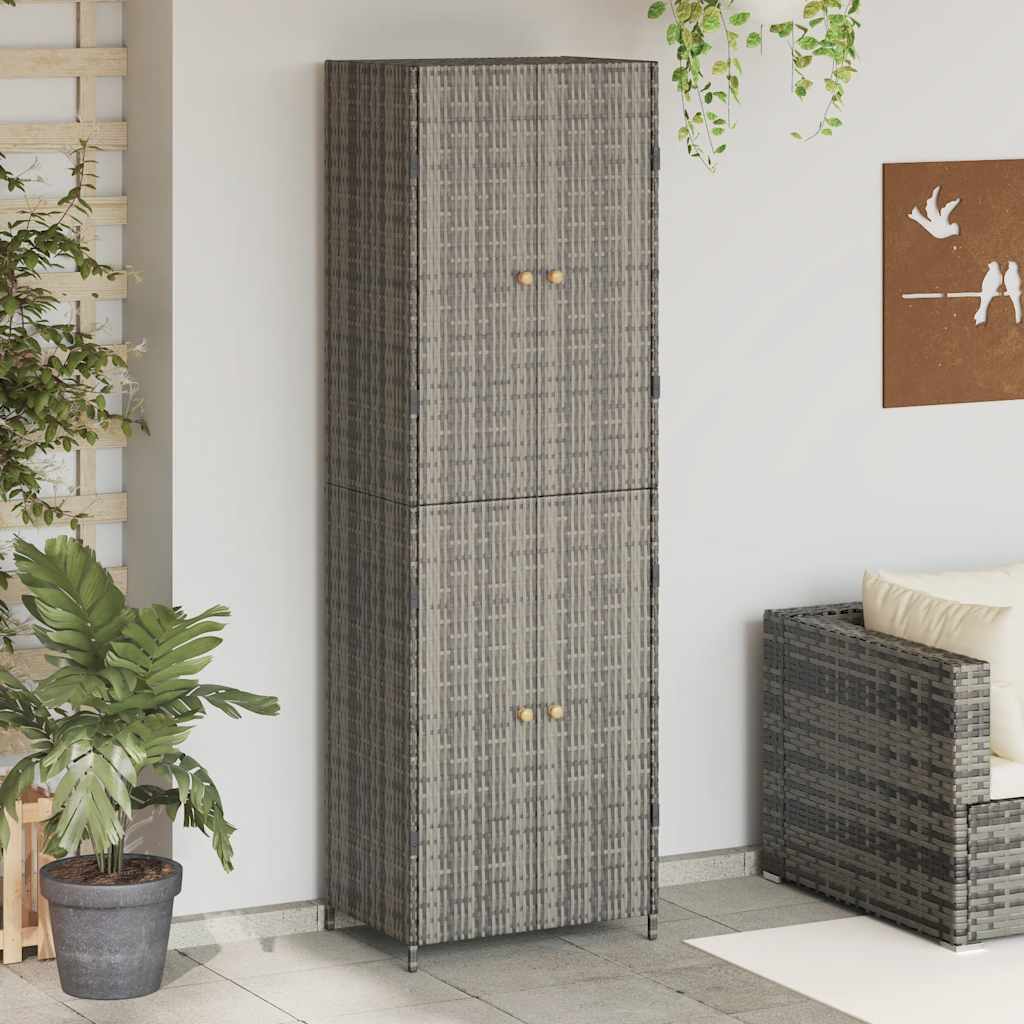 vidaXL Tuinkast 59x40x180 cm poly rattan zwart - Aashly