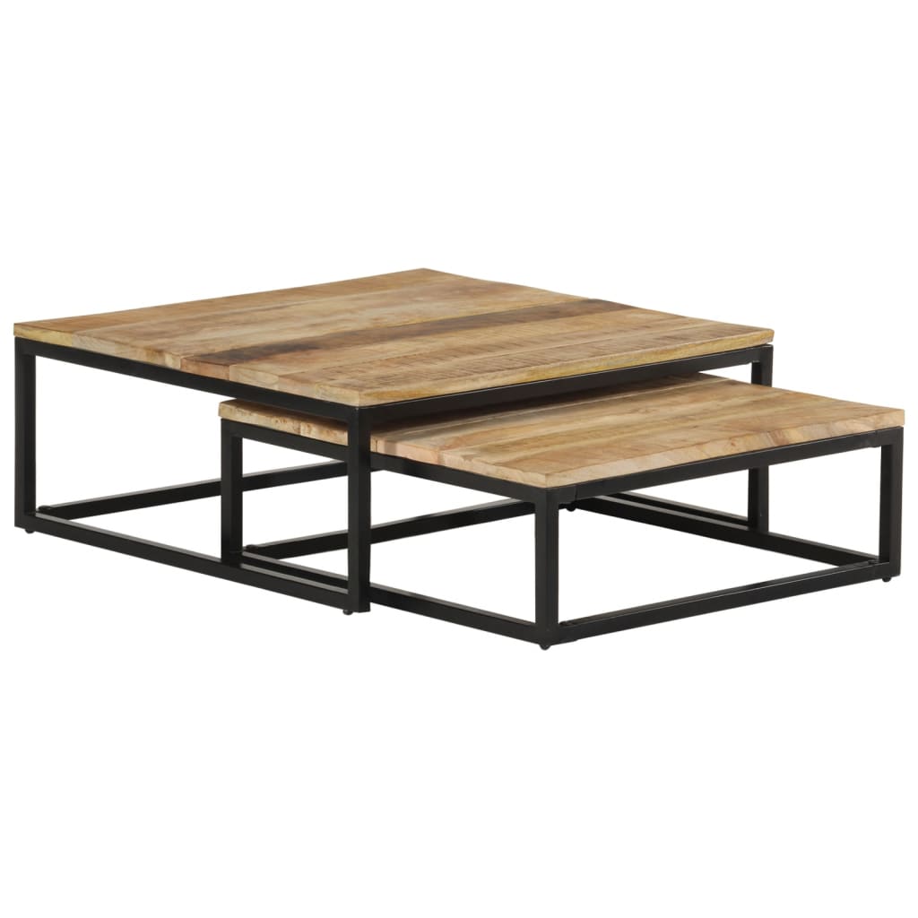 vidaXL 2-delige Salontafelset massief mangohout - Aashly
