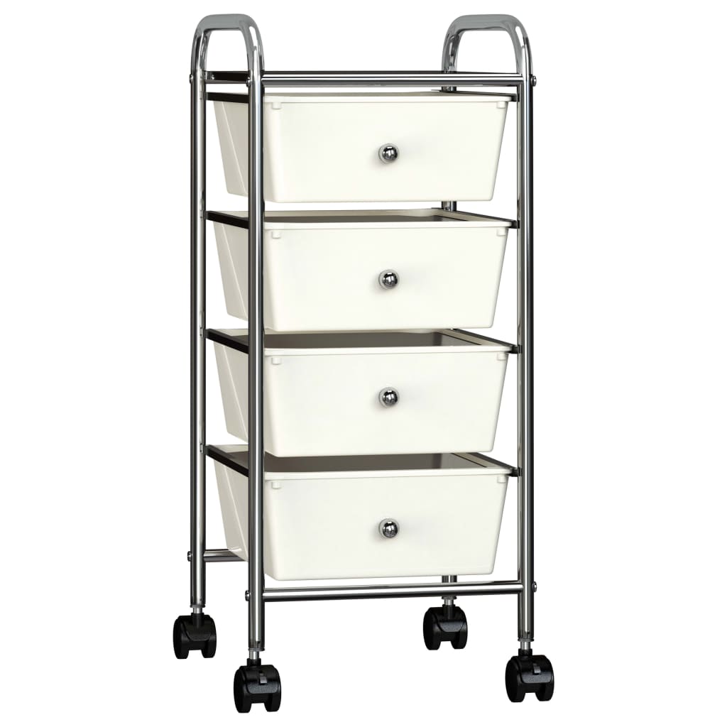 vidaXL Opbergtrolley met 10 lades mobiel kunststof zwart