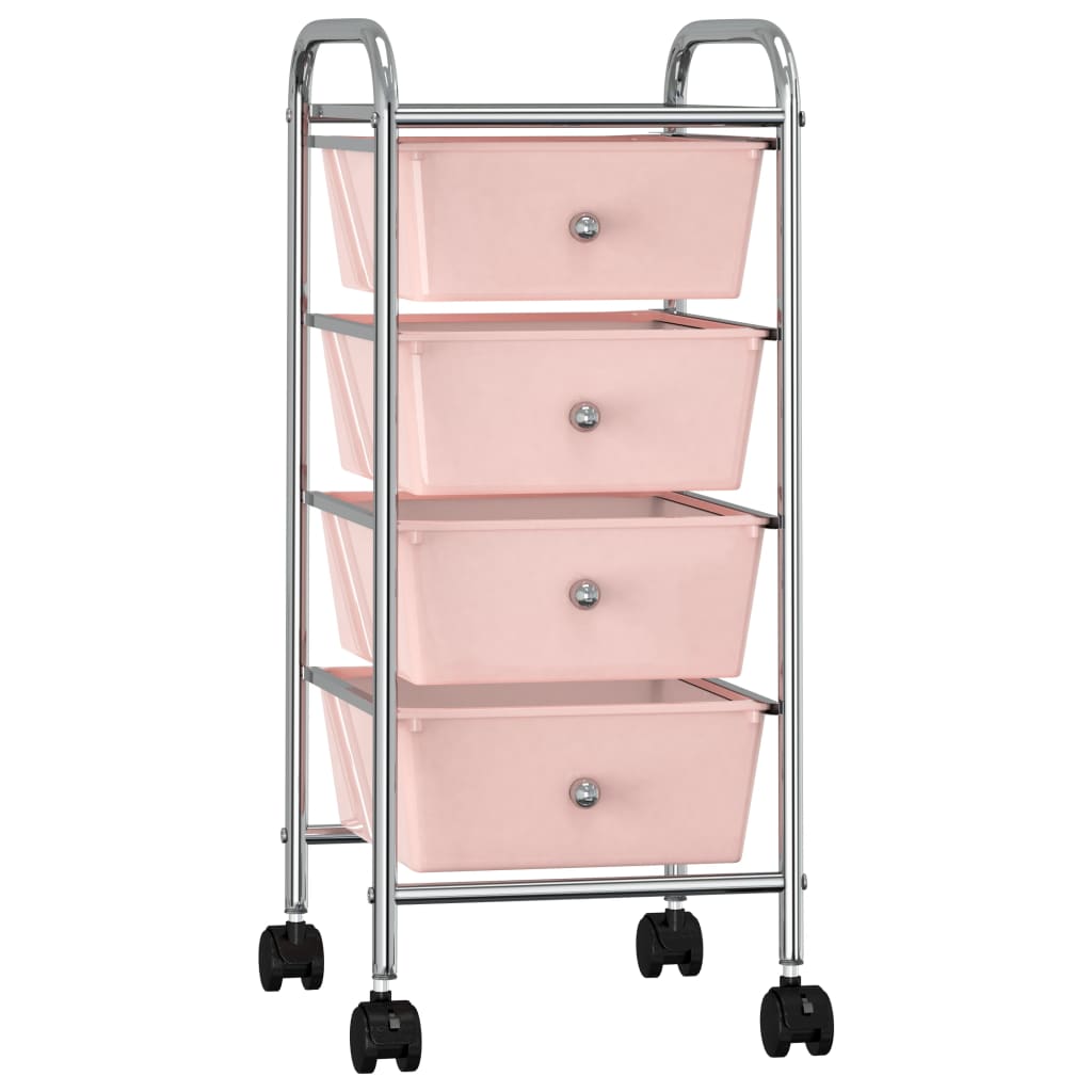 vidaXL Opbergtrolley met 10 lades mobiel kunststof zwart
