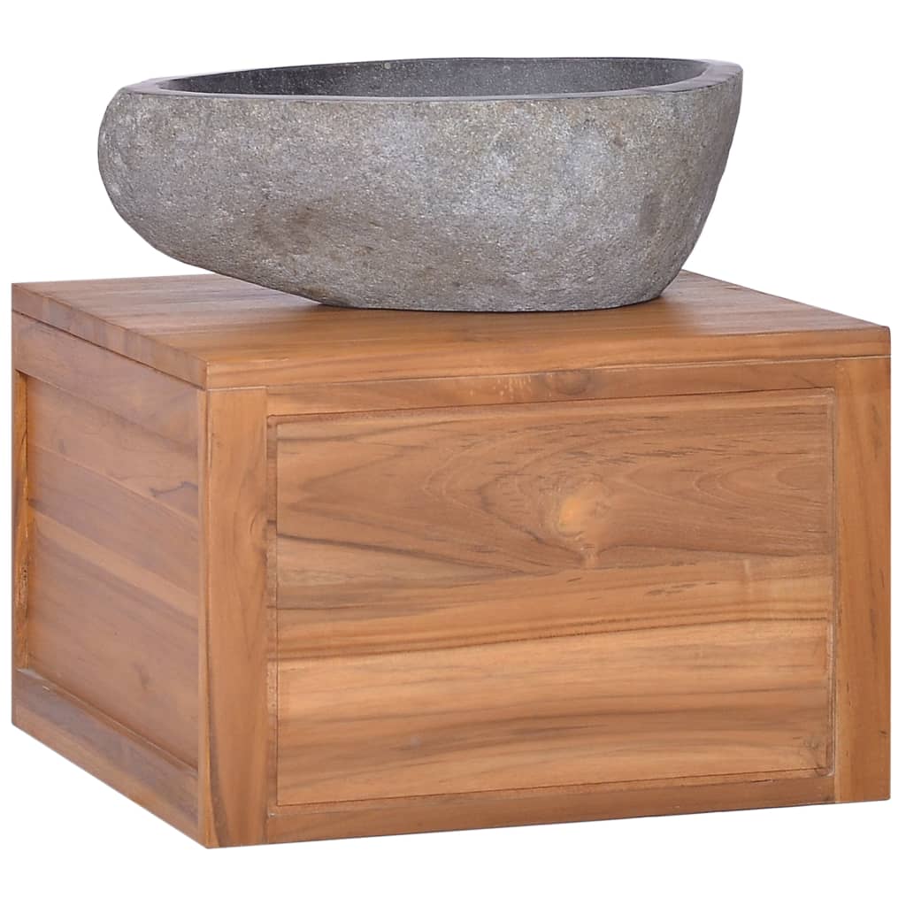 vidaXL Badkamerwandkast 110x45x30 cm massief teakhout - Aashly