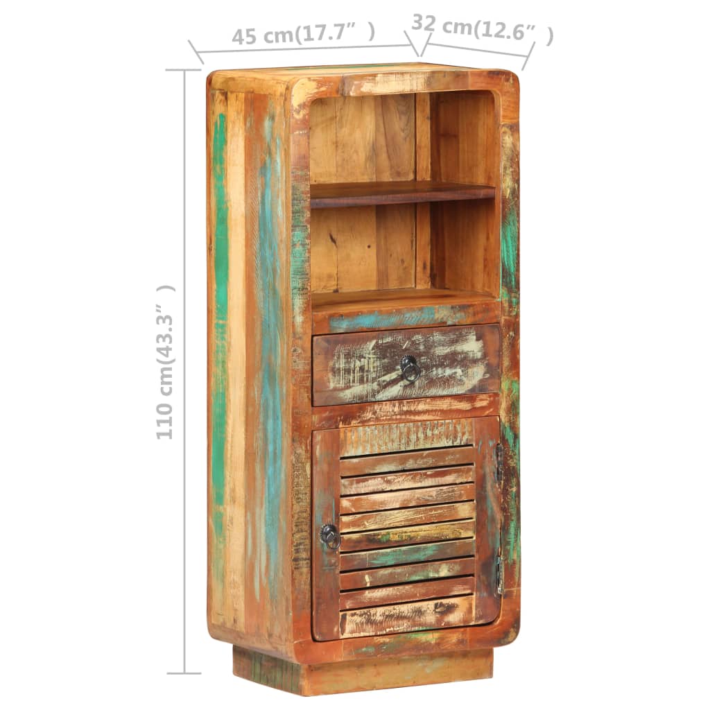vidaXL Hoge kast 45x32x110 cm massief gerecycled hout - Aashly