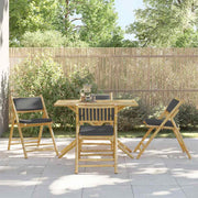 vidaXL 5-Piece Folding Bistro Set with Cushions Bamboo Dark Gray