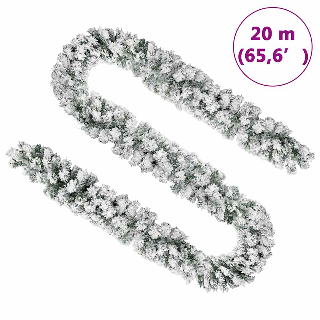 vidaXL Kerstslinger met kerstballen en LED-verlichting 20 m PVC groen - Aashly