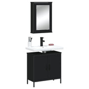 vidaXL 2-piece bathroom furniture set, processed wood, black