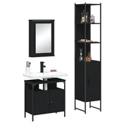 vidaXL 3-piece bathroom furniture set, processed wood, grey, sonoma oak color