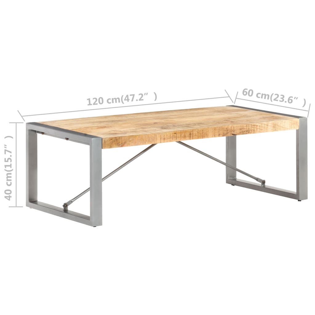 vidaXL Salontafel 120x60x40 cm massief hout
