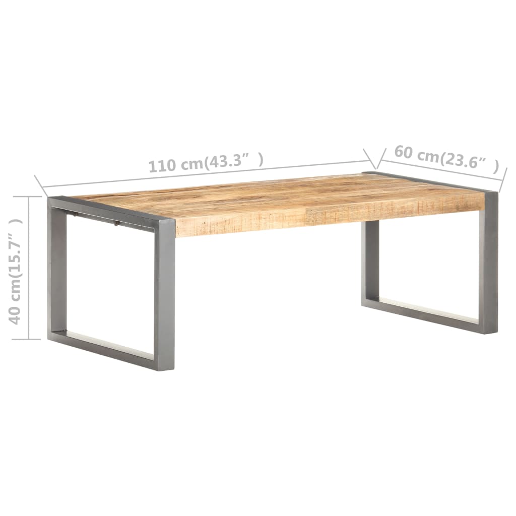 vidaXL Salontafel 110x60x40 cm ruw mangohout