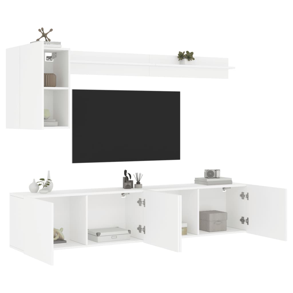 vidaXL 5-delige Tv-wandmeubelset bewerkt hout sonoma eikenkleurig - Aashly