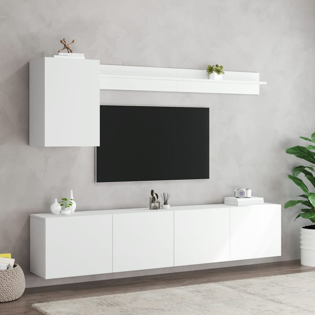 vidaXL 5-delige Tv-wandmeubelset bewerkt hout sonoma eikenkleurig - Aashly