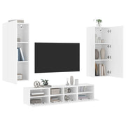 vidaXL 5-delige Tv-wandmeubelset bewerkt hout bruin eikenkleur