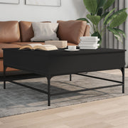 vidaXL Coffee Table 95x95x45 cm Finished Wood and Metal Black