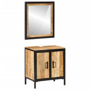vidaXL 2-piece bathroom furniture set iron and solid mango wood