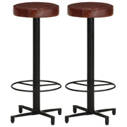 vidaXL Bar stools 2 pcs 66 cm genuine leather