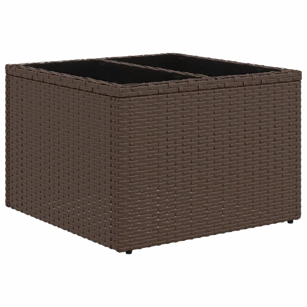 vidaXL 8-delige tuinbankset met kussens, zwart polyrotan