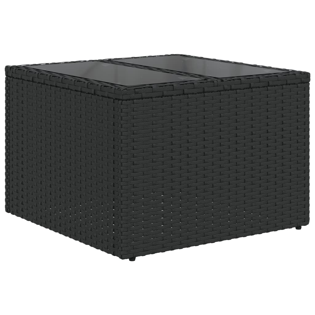 vidaXL 4-delige tuinbankset met kussens, zwart polyrotan