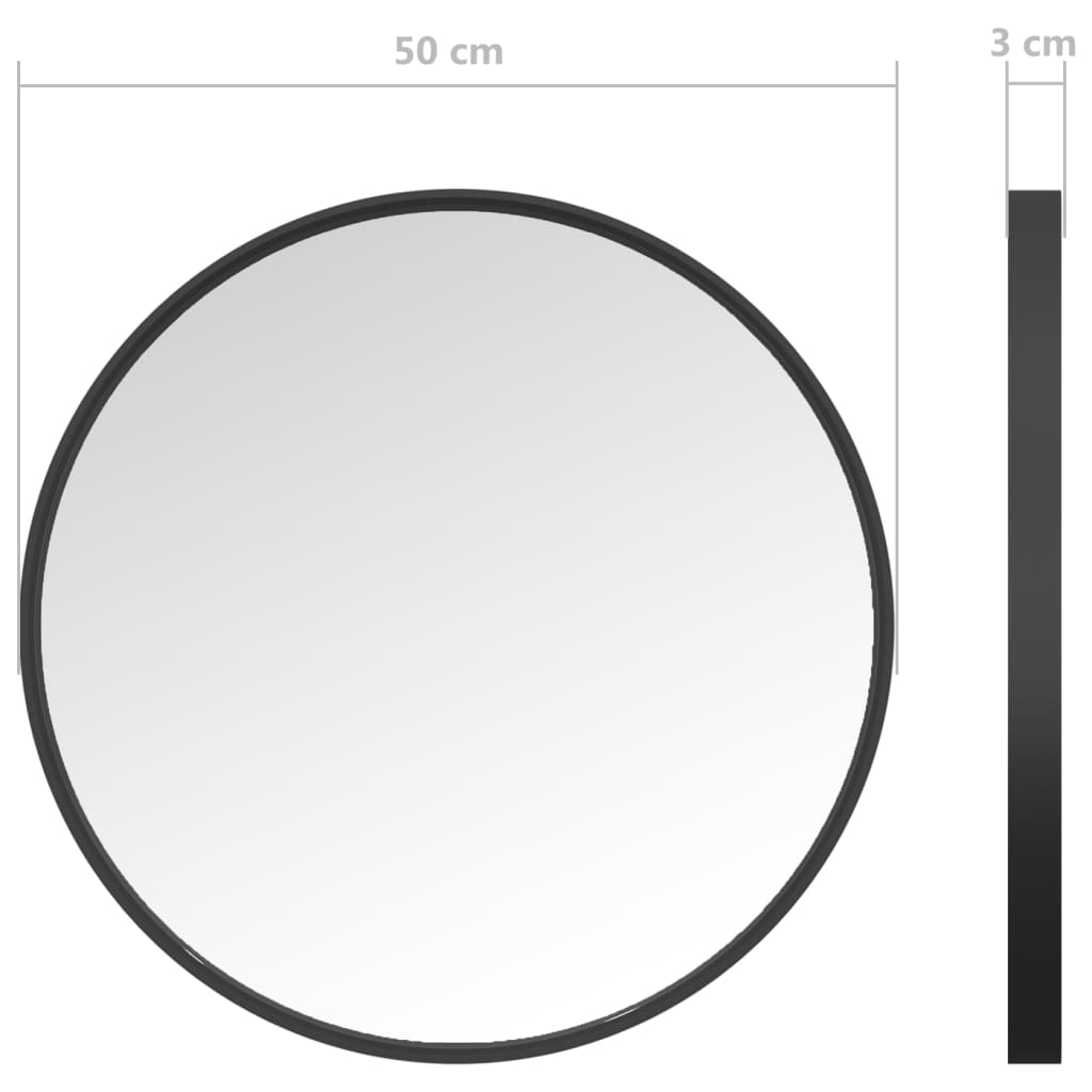 vidaXL Wandspiegel 50 cm zwart - Aashly