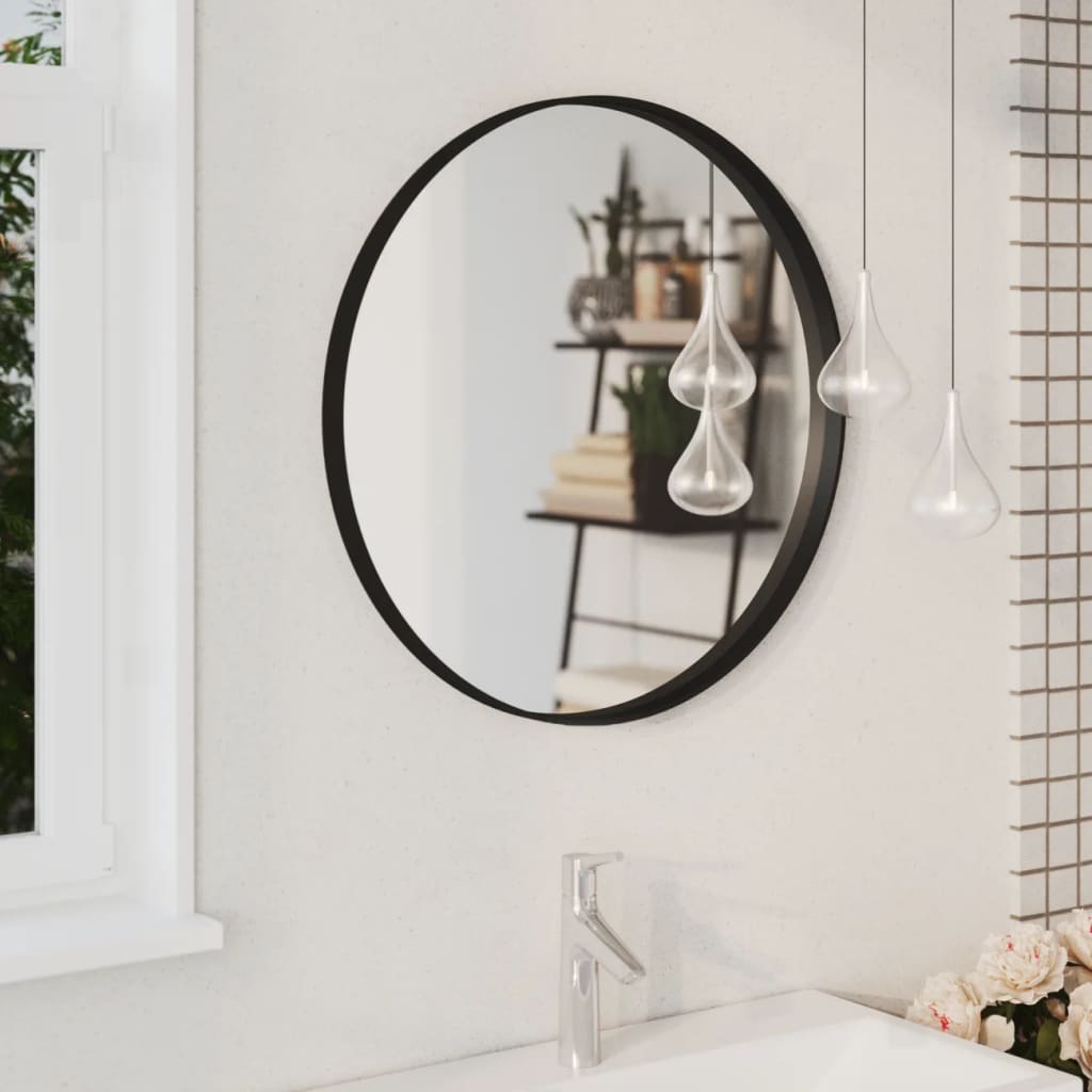 vidaXL Wandspiegel 50 cm zwart - Aashly