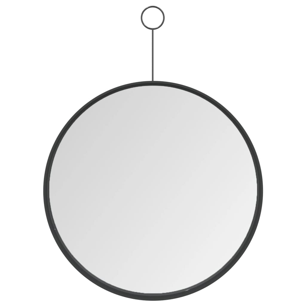 vidaXL Hangspiegel met haak 30 cm zwart