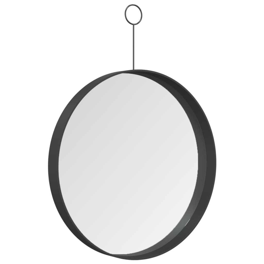 vidaXL Hangspiegel met haak 30 cm zwart