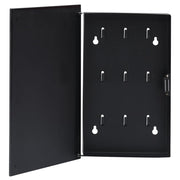 vidaXL Sleutelkast met magneetbord 30x20x4 cm zwart - Aashly