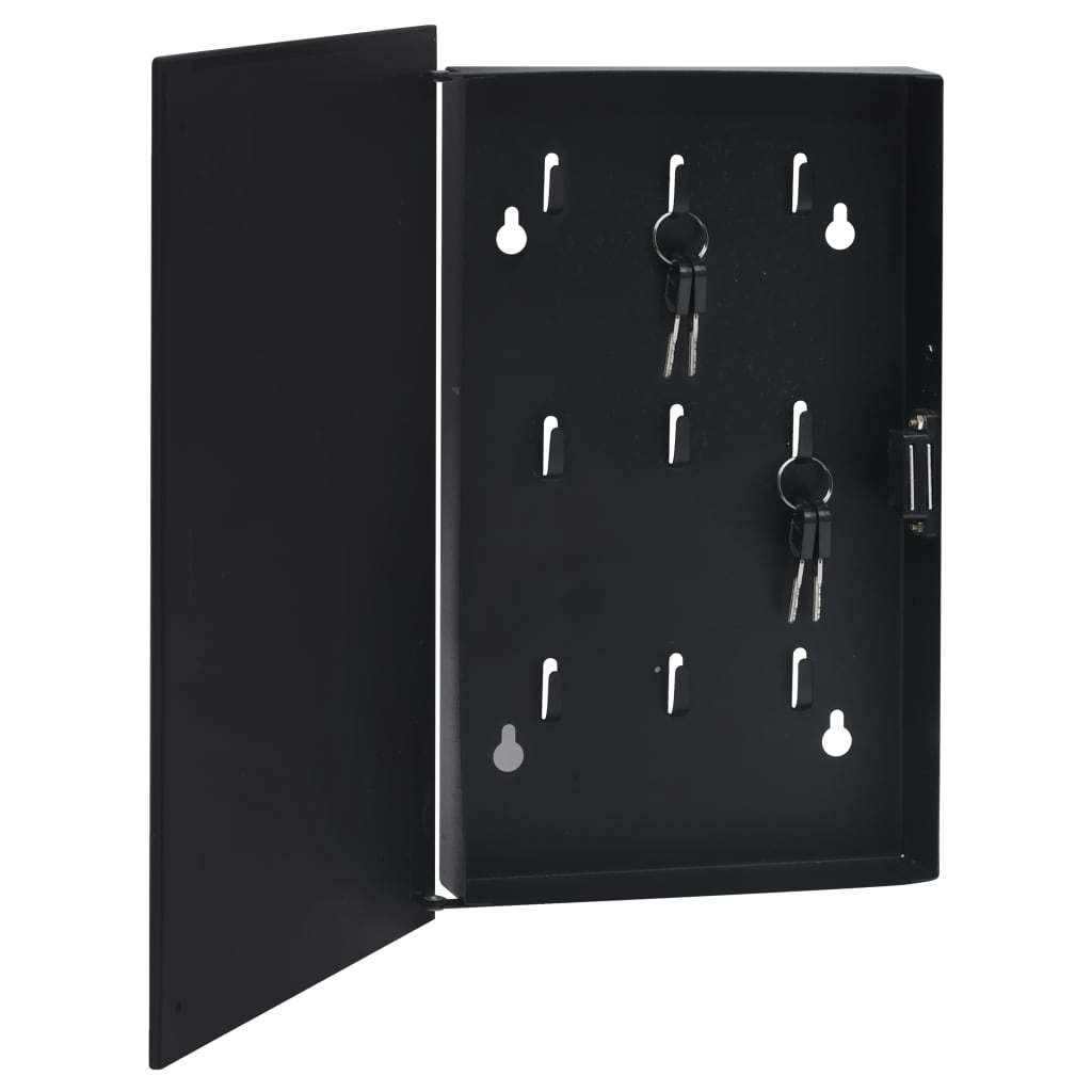 vidaXL Sleutelkast met magneetbord 30x20x4 cm zwart - Aashly