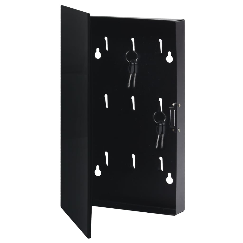 vidaXL Sleutelkast met magneetbord 30x20x4 cm zwart - Aashly