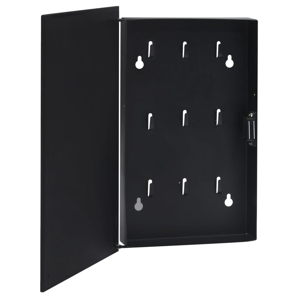 vidaXL Sleutelkast met magneetbord 30x20x4 cm zwart - Aashly