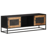 vidaXL Tv-meubel 110x30x40 cm massief ruw mangohout en ijzer