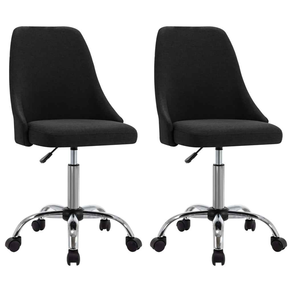 vidaXL Eetkamerstoelen 2 st stof zwart