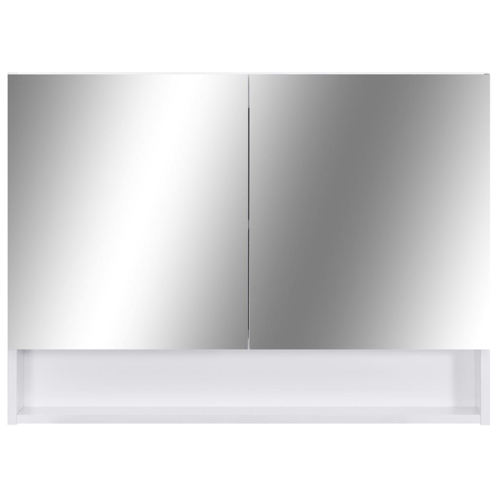 vidaXL Badkamerspiegelkast LED 80x15x60 cm MDF wit - Aashly