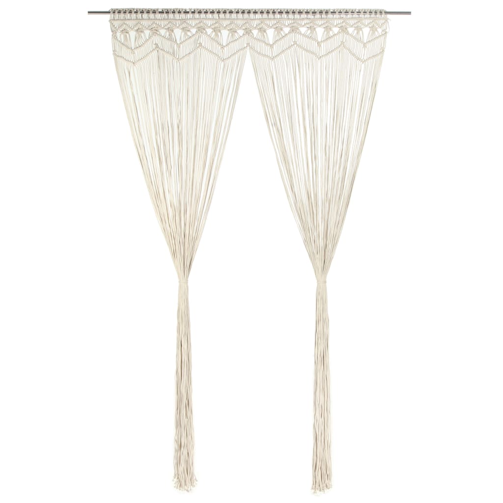 vidaXL Gordijn macramé 140x240 cm katoen taupe - Aashly
