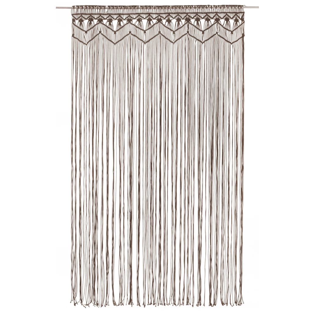 vidaXL Gordijn macramé 140x240 cm katoen taupe - Aashly