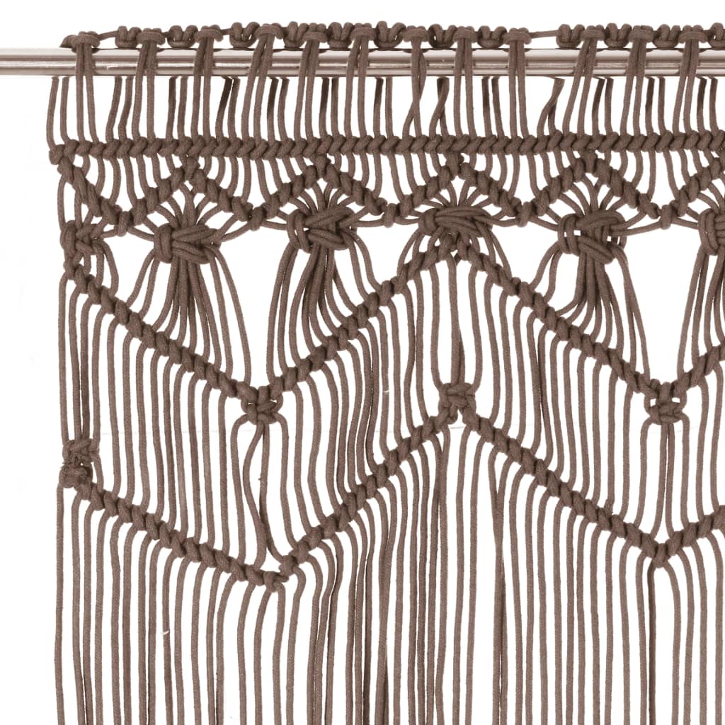 vidaXL Gordijn macramé 140x240 cm katoen taupe - Aashly