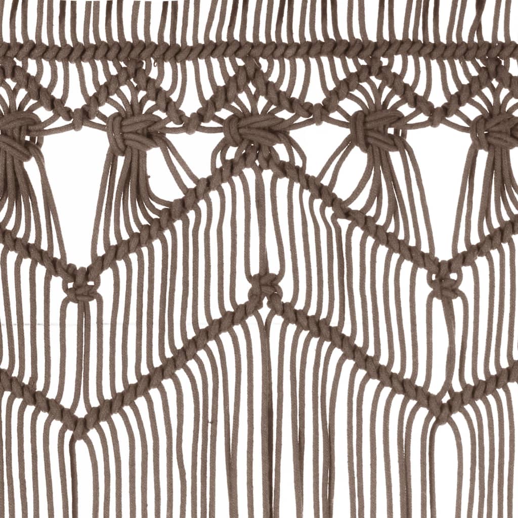 vidaXL Gordijn macramé 140x240 cm katoen taupe - Aashly