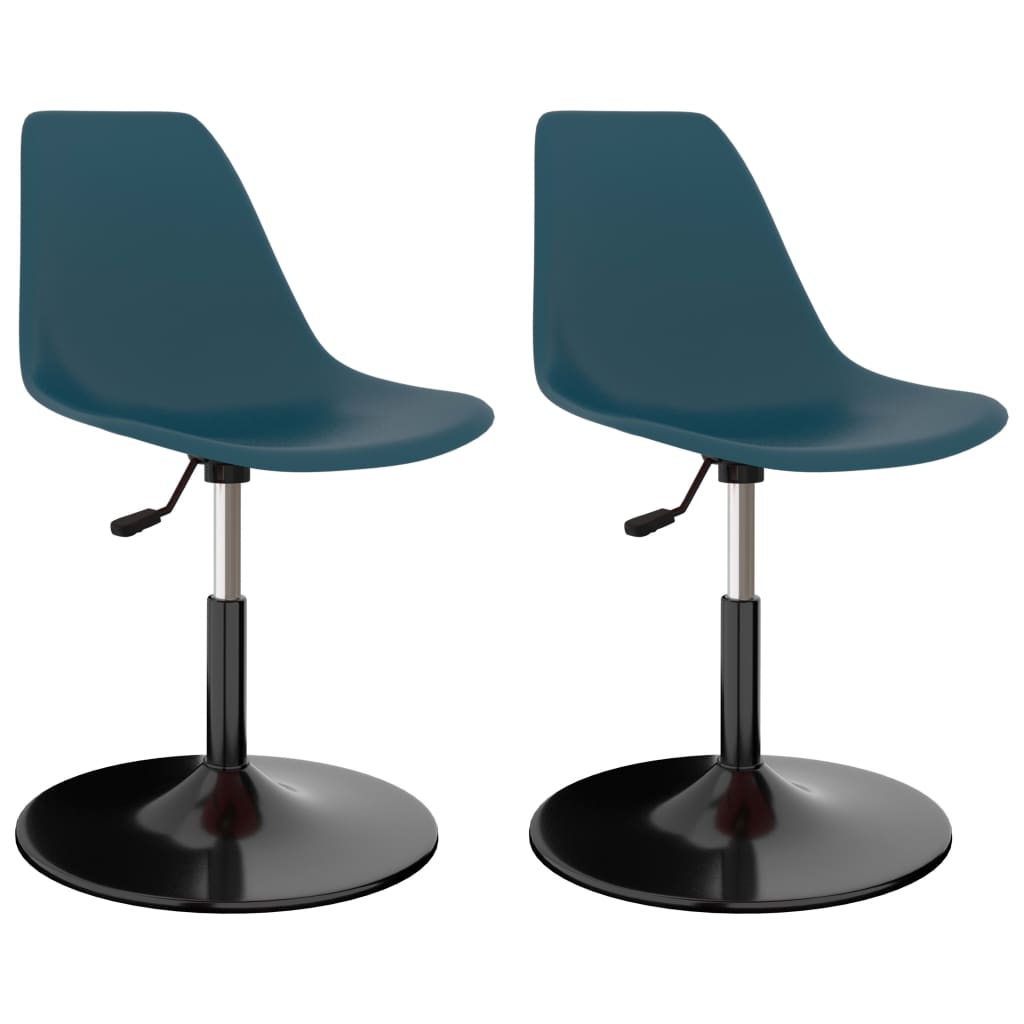 vidaXL Dining Chairs 2 pcs Swivel PP Blue