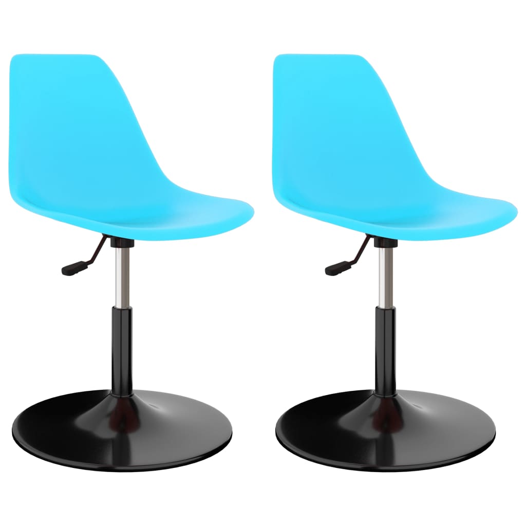 vidaXL Dining Chairs 2 pcs Swivel PP Blue
