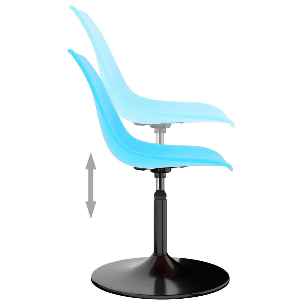 vidaXL Dining Chairs 2 pcs Swivel PP Blue