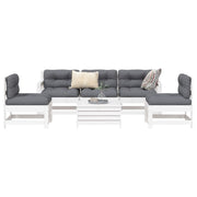 vidaXL 6-Piece Lounge Set Solid Pinewood White
