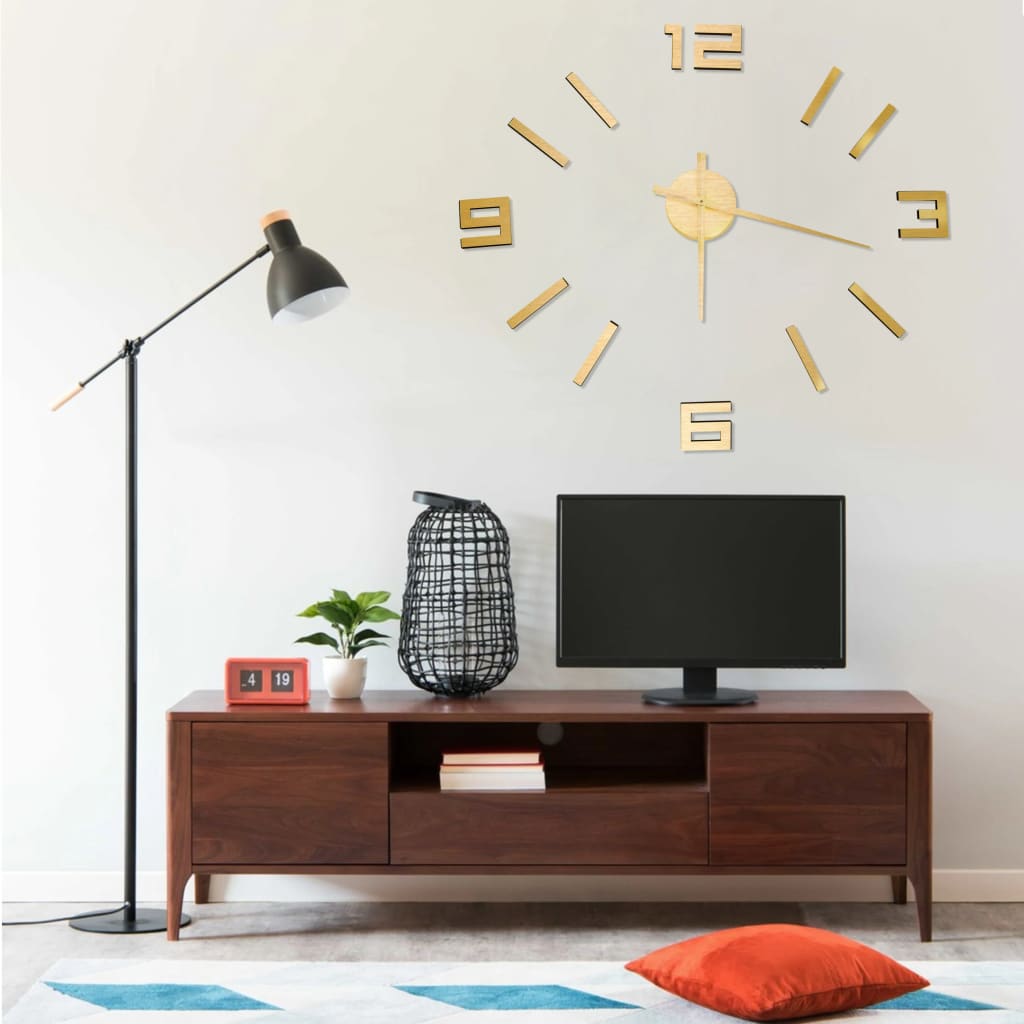 vidaXL 3D-wandklok modern XXL 100 cm zwart - Aashly