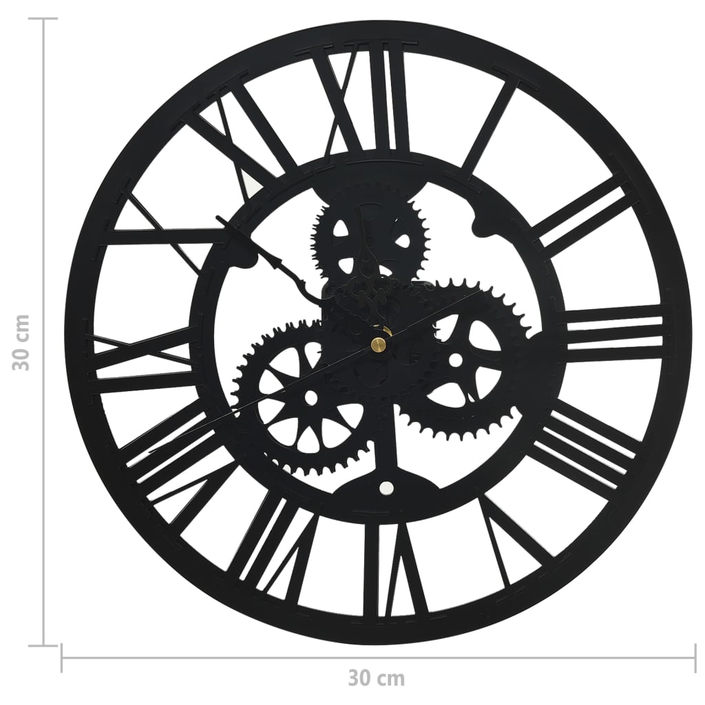 vidaXL Wandklok 30 cm acryl zwart - Aashly