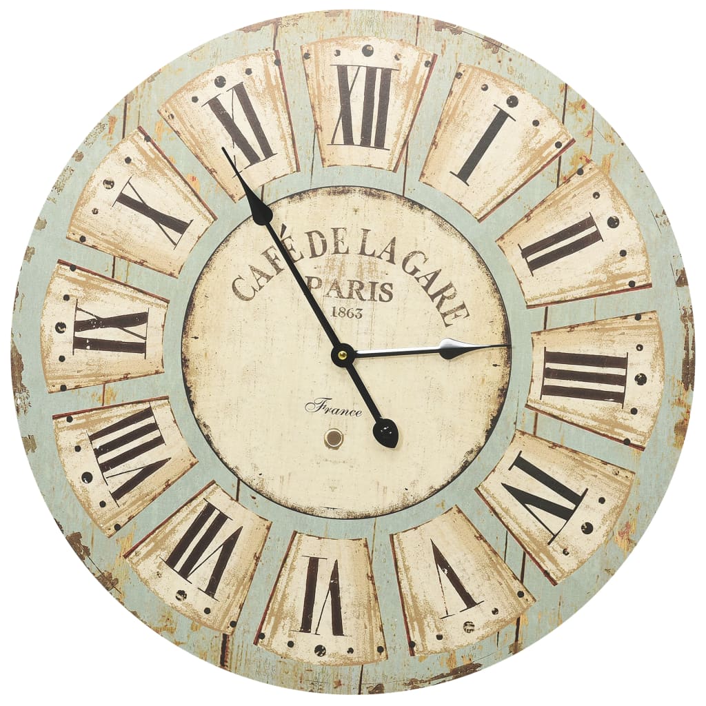 vidaXL Wandklok 60 cm MDF meerkleurig