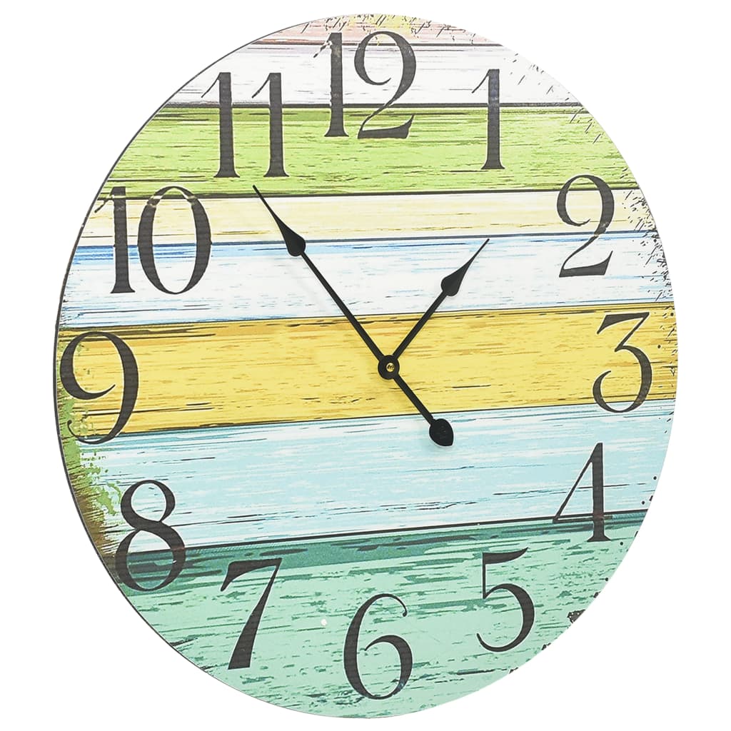 vidaXL Wandklok 60 cm MDF meerkleurig