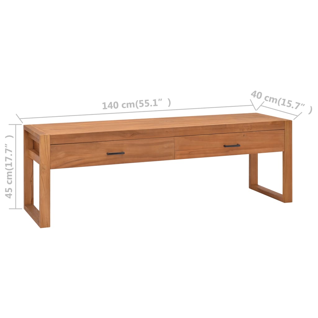 vidaXL Tv-meubel 140x40x45 cm teakhout - Aashly