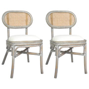 vidaXL Eetkamerstoelen 2 st linnen grijs - Aashly