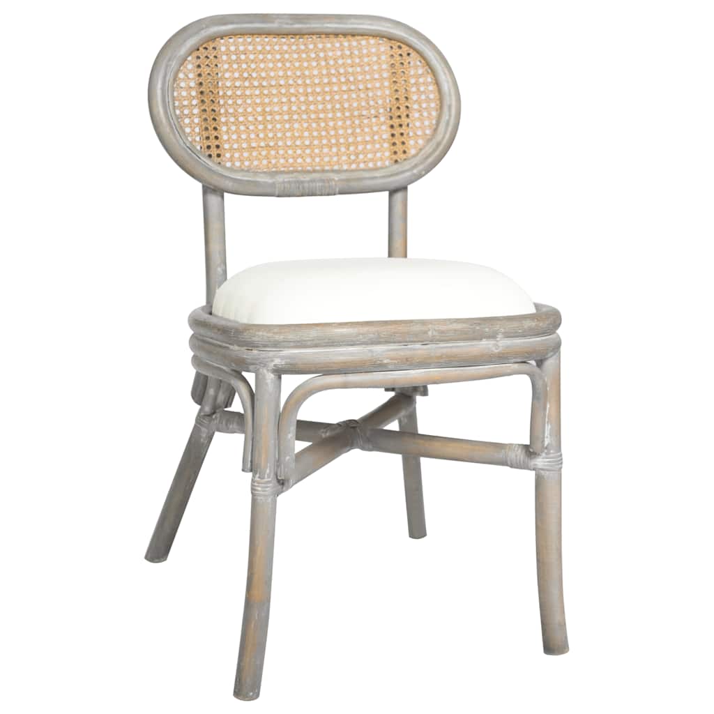 vidaXL Eetkamerstoelen 2 st linnen grijs - Aashly