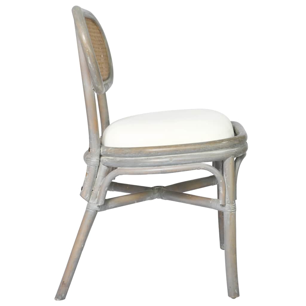 vidaXL Eetkamerstoelen 2 st linnen grijs - Aashly