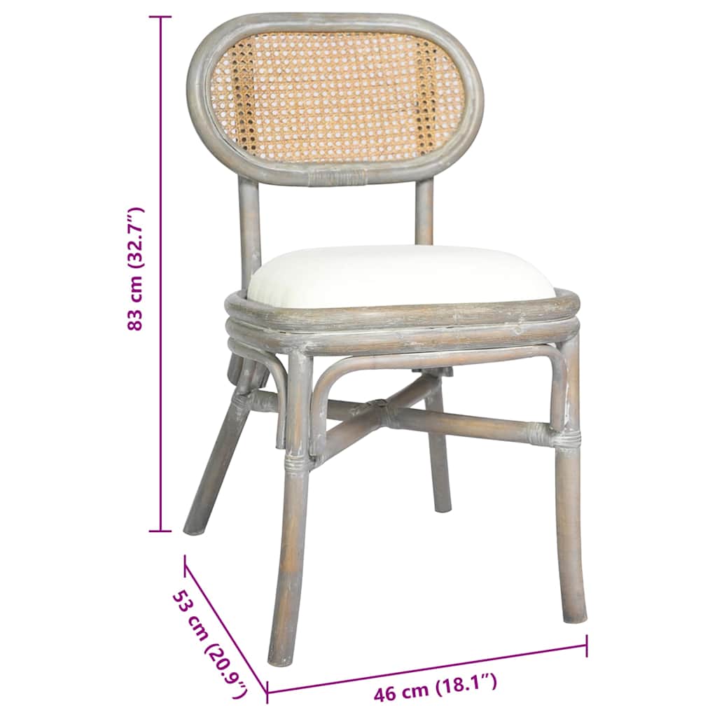 vidaXL Eetkamerstoelen 2 st linnen grijs - Aashly