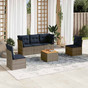 vidaXL 6-Piece Lounge Set with Cushions Poly Rattan Grey