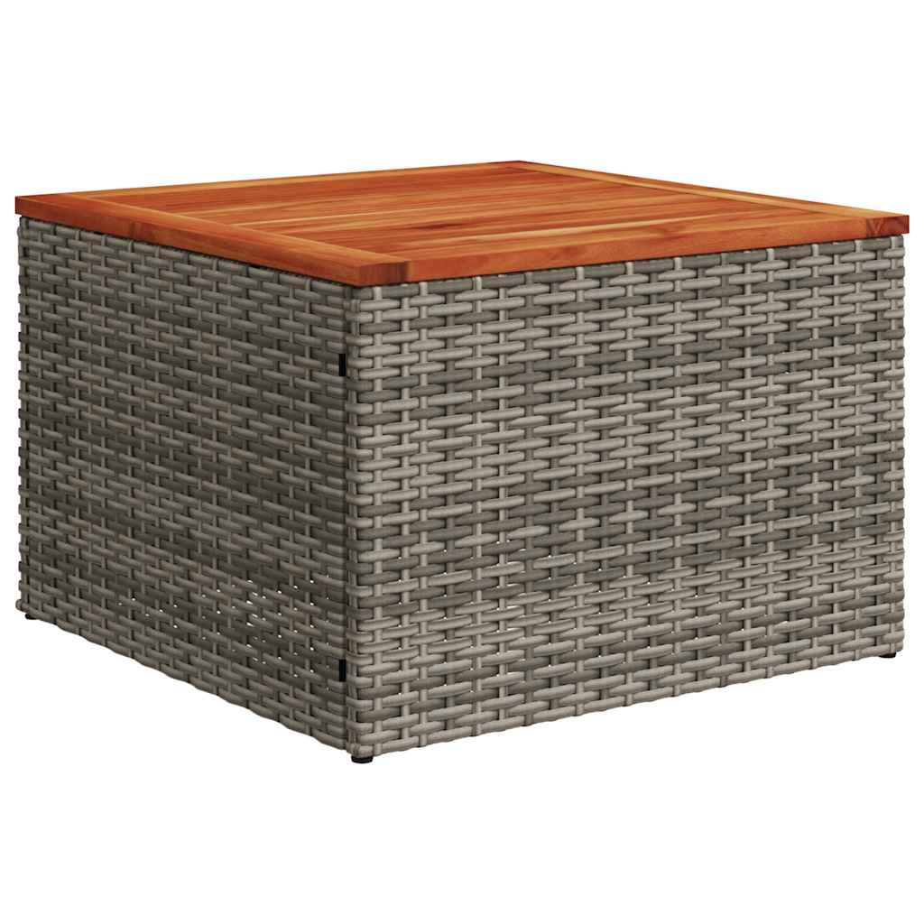 vidaXL 7-delige tuinbankset met kussens, grijs polyrotan